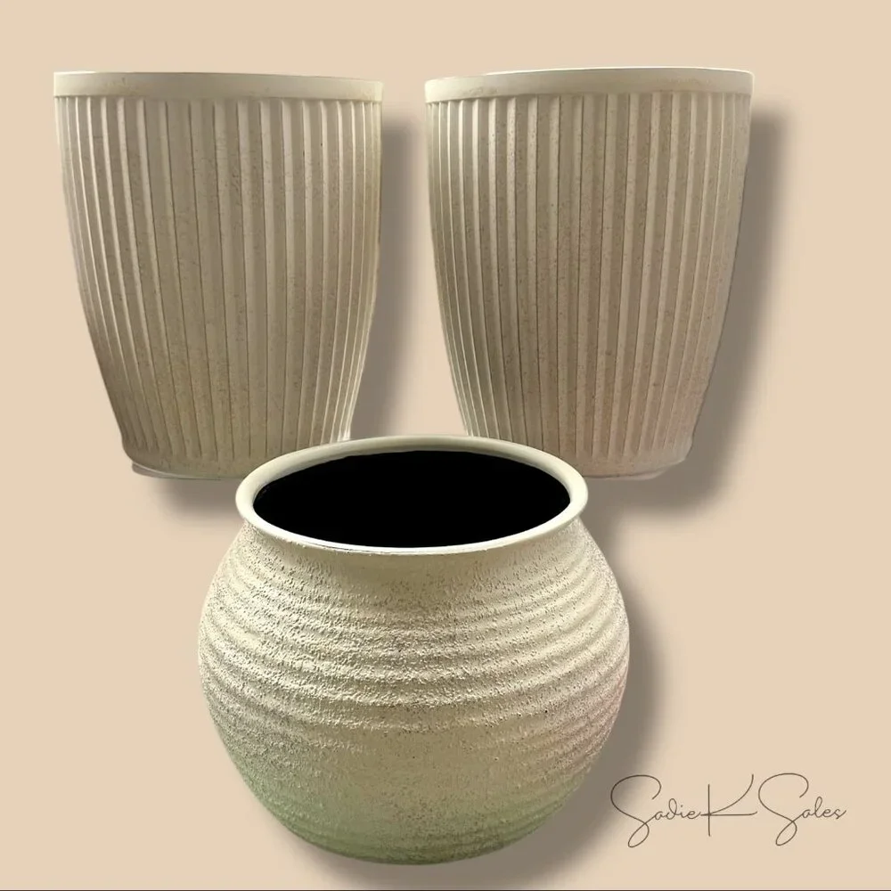 Weathered Ribbed Composite Indoor/Outdoor‎ Planter – Threshold Studio McGee